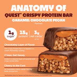 (3 Pack)  Crispy Protein Bar, 15G Protein, Chocolate Caramel Pecan Flavored, Gluten Free, 4 Count