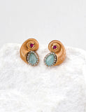 Nautilus Shell Zircon Stud Earrings