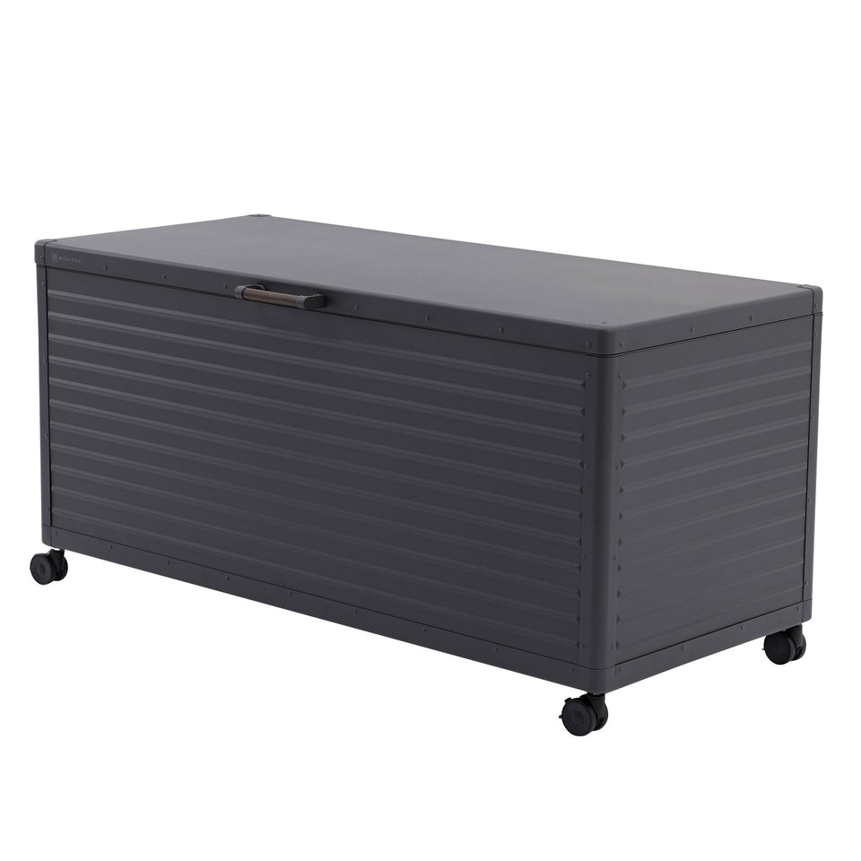 205 Gallon Powder Coated Durable Metal Storage Box with Lockable Wheeled Base