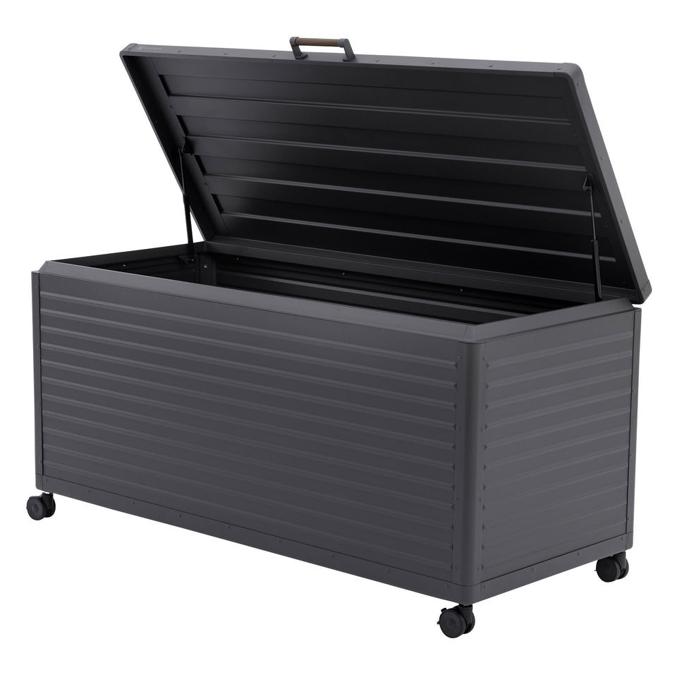 205 Gallon Powder Coated Durable Metal Storage Box with Lockable Wheeled Base