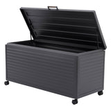 205 Gallon Powder Coated Durable Metal Storage Box with Lockable Wheeled Base