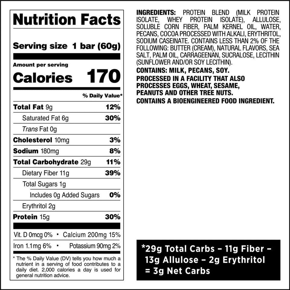 (3 Pack)  Crispy Protein Bar, 15G Protein, Chocolate Caramel Pecan Flavored, Gluten Free, 4 Count