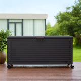 205 Gallon Powder Coated Durable Metal Storage Box with Lockable Wheeled Base