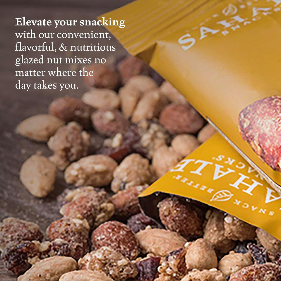 Honey Almonds Glazed Mix, 4 Oz Pouches (6 Packs) - Dry-Roasted Deluxe Mixed Nuts with Tart Cranberries & Madagascar Vanilla - Non-Gmo, Kosher, & Certified Gluten-Free Snacks