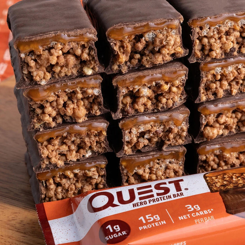 (3 Pack)  Crispy Protein Bar, 15G Protein, Chocolate Caramel Pecan Flavored, Gluten Free, 4 Count