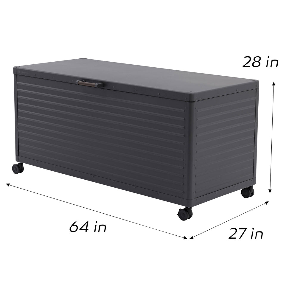 205 Gallon Powder Coated Durable Metal Storage Box with Lockable Wheeled Base