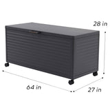 205 Gallon Powder Coated Durable Metal Storage Box with Lockable Wheeled Base