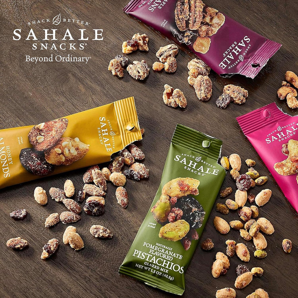 Honey Almonds Glazed Mix, 4 Oz Pouches (6 Packs) - Dry-Roasted Deluxe Mixed Nuts with Tart Cranberries & Madagascar Vanilla - Non-Gmo, Kosher, & Certified Gluten-Free Snacks