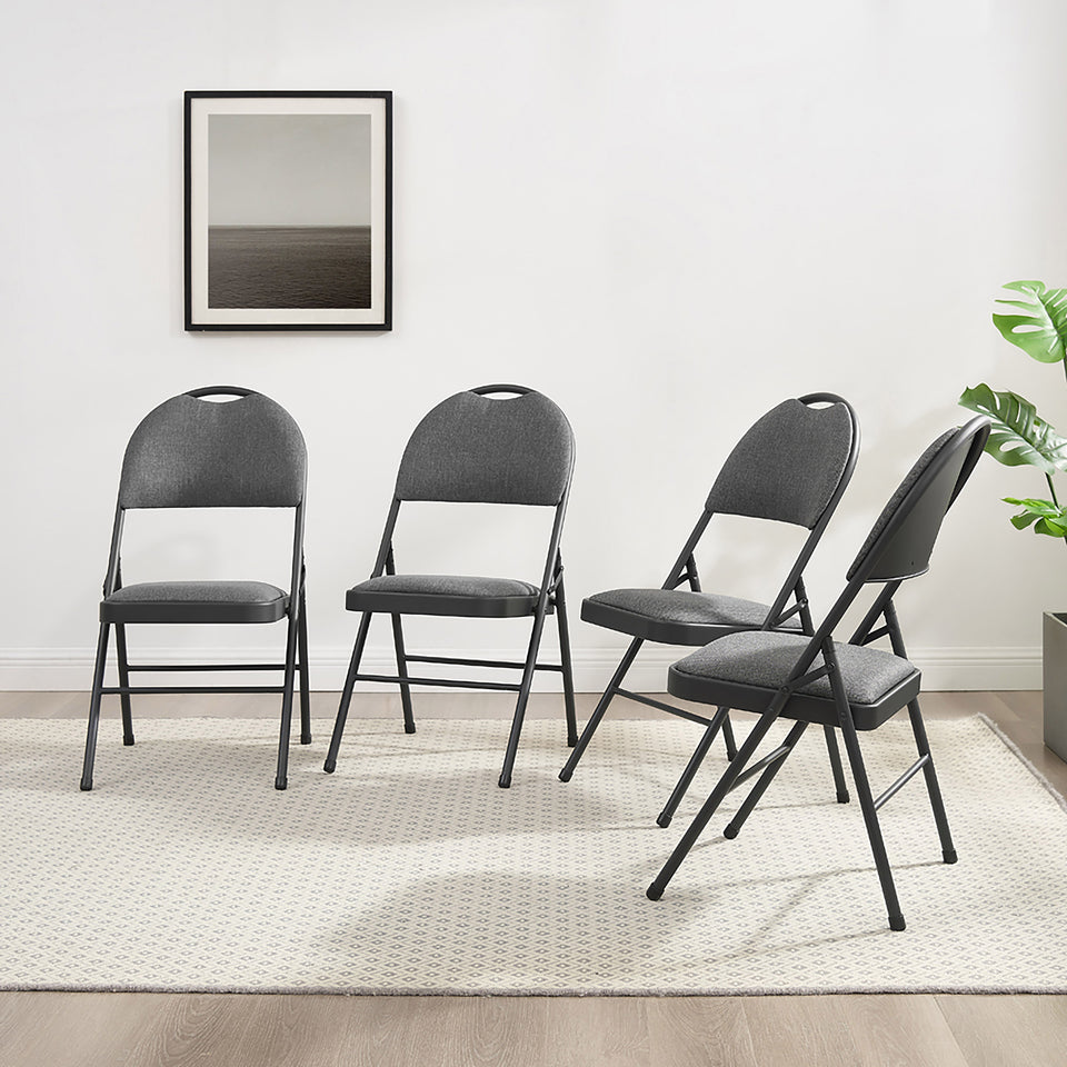 Maxchief Highback Upholstered Padded Folding Chair, 4-Pack