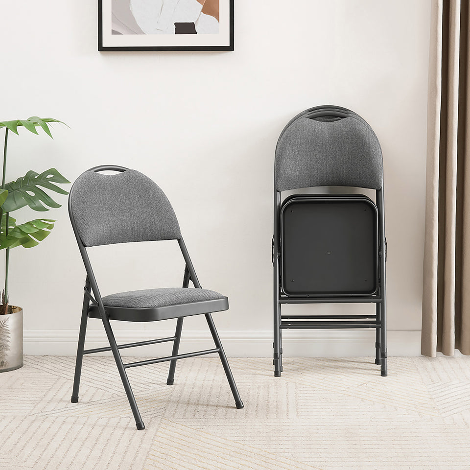 Maxchief Highback Upholstered Padded Folding Chair, 4-Pack