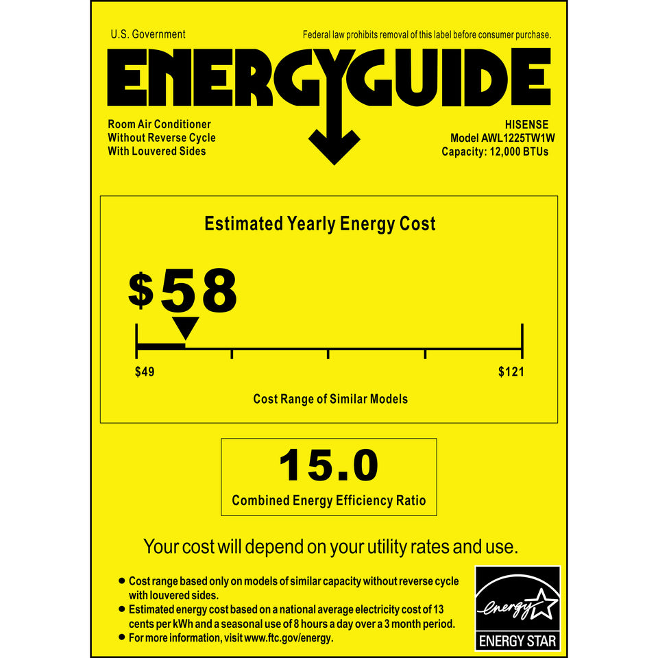 Ultraslim 12,000 BTU Smart Inverter Window AC, Energy Star