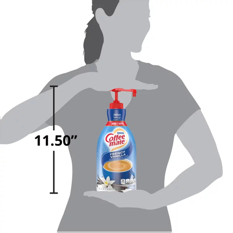 (2 Pack) COFFEE MATE French Vanilla Liquid Coffee Creamer, Bulk Coffee Creamer Pump Bottles, 50.7 Oz