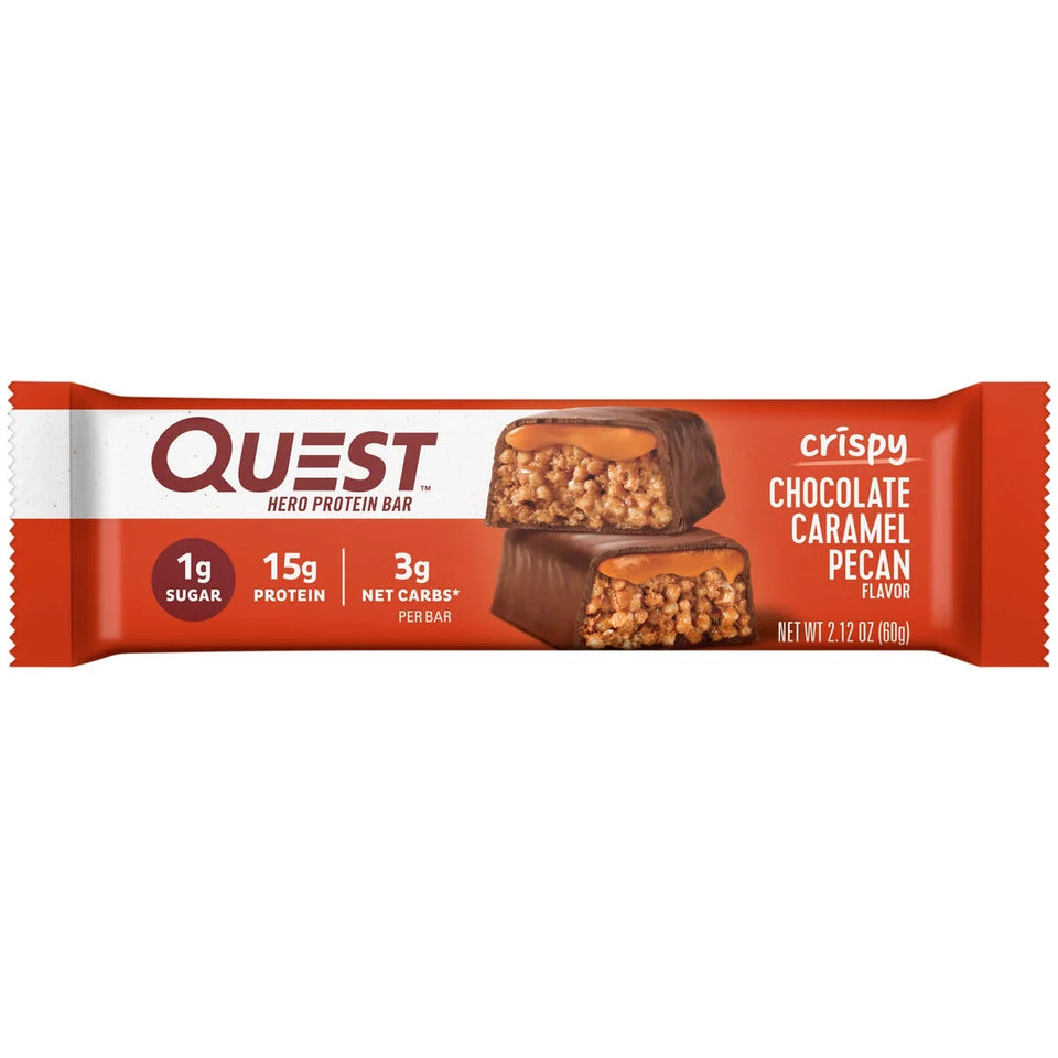 (3 Pack)  Crispy Protein Bar, 15G Protein, Chocolate Caramel Pecan Flavored, Gluten Free, 4 Count