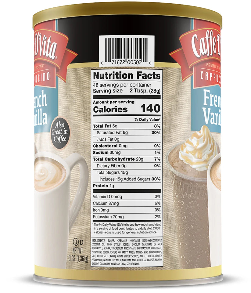 (4 Pack)  French Vanilla Cappuccino, 48 Oz Canister