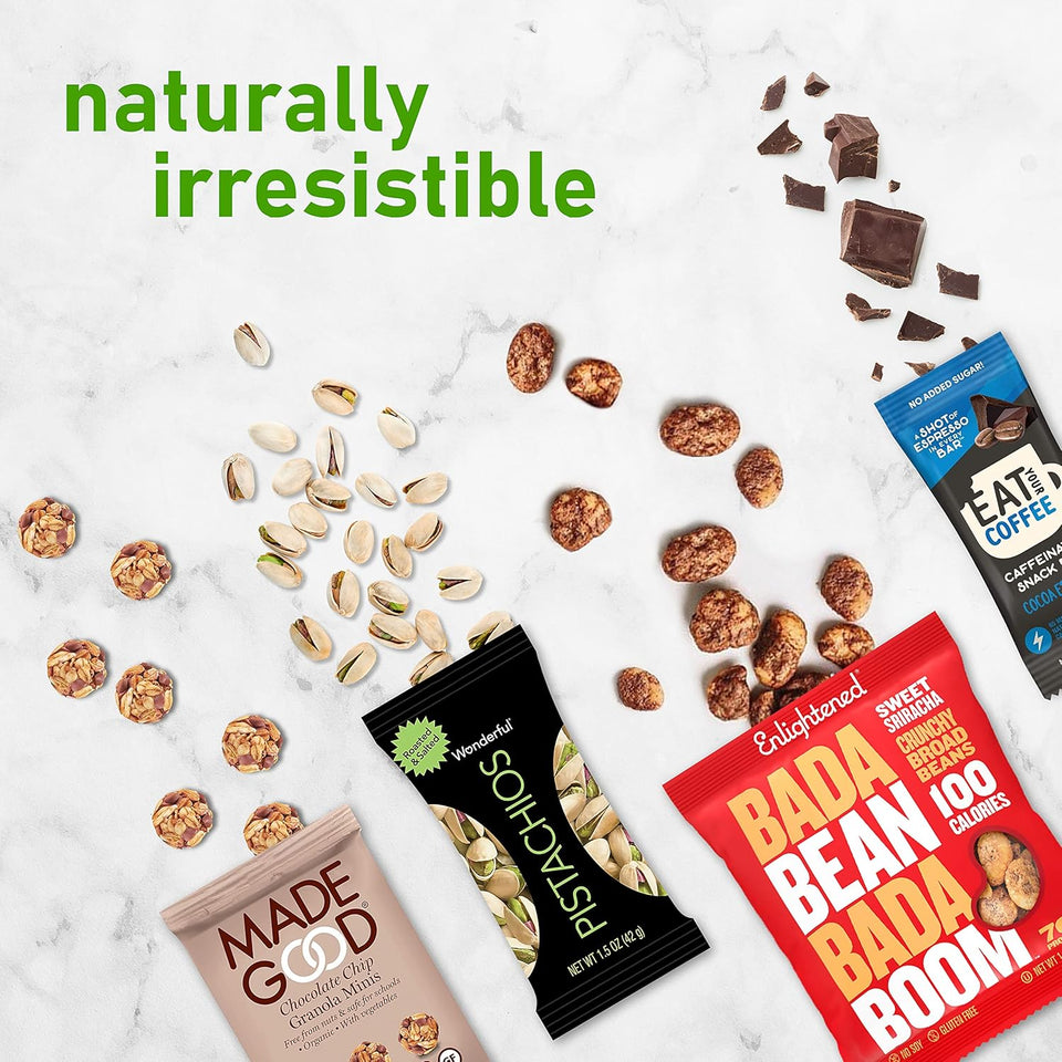 Premium Vegan, Gluten Free Healthy Snack Box: a Mix of 20 Individually Wrapped Snacks: Cookies, Nuts, Fruit, Chips, Care Package, Snack Variety Pack, Adults, Kids, Housewarming, Thank You Gift, Birthday, College Back to School Students, Road Trips, Plant Based