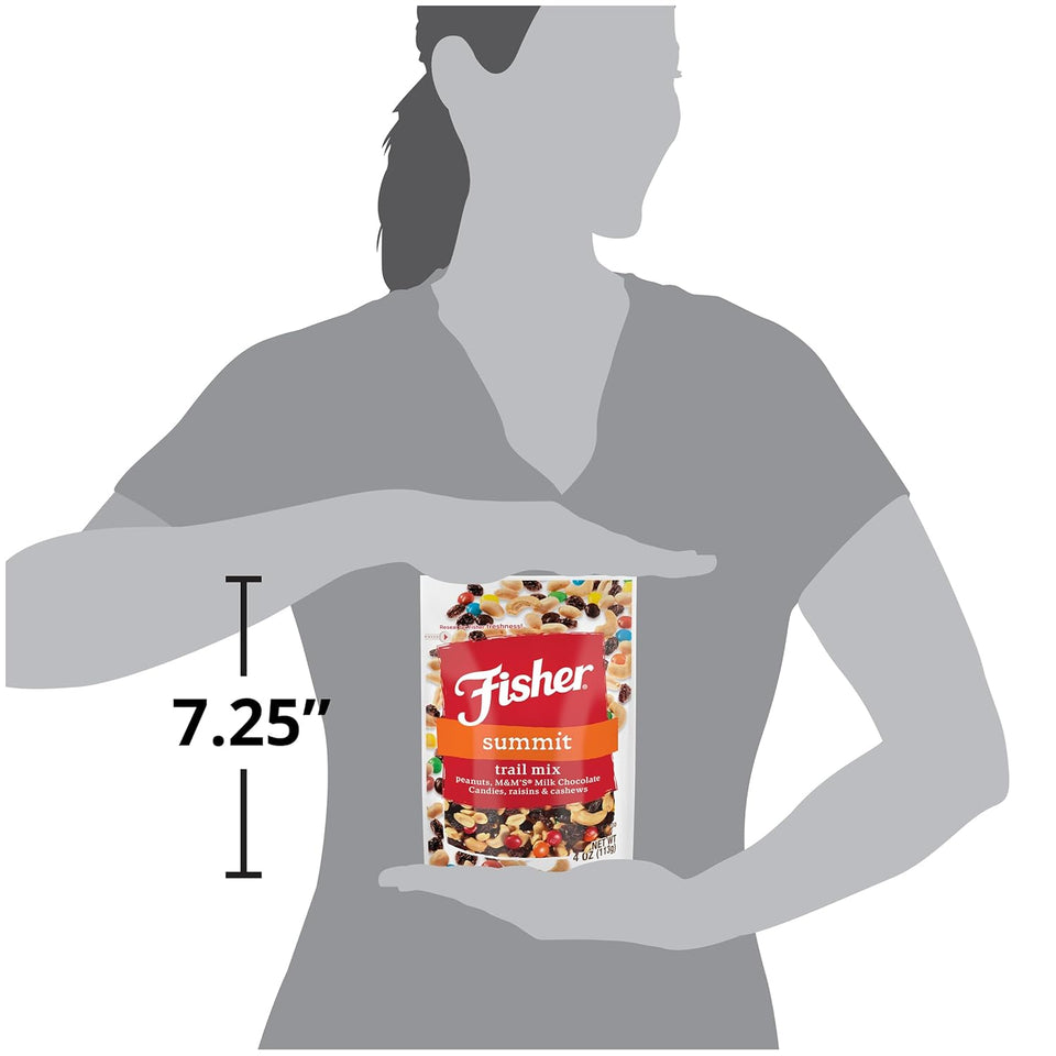 Snack Summit Trail Mix, 4 Oz (Pack of 6), Peanuts, Milk Chocolate Candies, Raisins and Cashews, Snacks for Adults and Kids, Dried Fruit Snack, Individually Wrapped Snacks