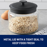 (2 Pack)  Montana Glass Jar with Black Metal Lid, 64 Ounce