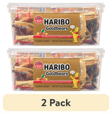 (2 Pack)  Goldbears Gummy Bears Original Assorted Fruit Flavor Candy Gummies, Candy Tub, 22.8Oz, 54Ct Mini Gummy Pouches