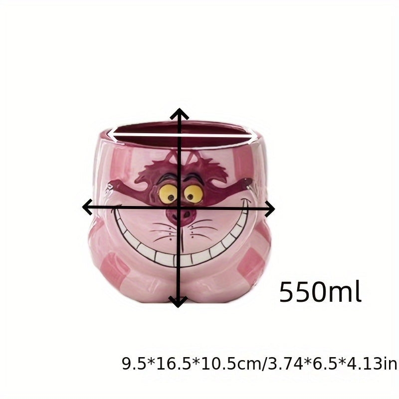"Magical Morning" Disney Officially Licensed Cheshire Cat Ceramic Mug - Alice In Wonderland Inspired Coffee & Milk Cup, 3D Creative Design, Reusable, Dishwasher Safe Disney Coffee Mug Disney Mug
