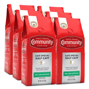 12 Oz. Half-Caff Medium-Dark Roast Premium Ground Coffee (6-Pack)