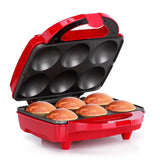 Non-Stick Cupcake Maker, Red - Makes 6 Full Size Cupcakes, Muffins, Cinnamon Buns - Birthdays, Holidays, and More, 800W