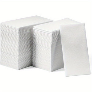 """100pcs Soft and Absorbent Disposable Guest Towels - 12"""" x 17"""" Linen-like Napkins for Bathroom, Restaurant, or Events"""