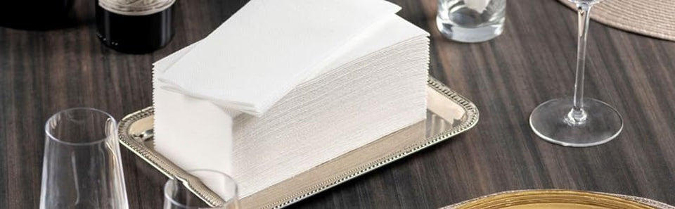 """100pcs Soft and Absorbent Disposable Guest Towels - 12"""" x 17"""" Linen-like Napkins for Bathroom, Restaurant, or Events"""