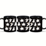 "Creepy Companion" Spooky Ghost Coffee Mug - 11Oz, Insulated Ceramic Cup For Hot & Cold Beverages, Perfect Halloween Gift For Friends, Family, And Coworkers Halloween Mug