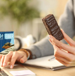 "High Fiber" Dairy Free Protein Bars | 9 Grams Fiber | 10 Grams Protein | Almond Bark Flavor (2 Pack - 10 Bars) | Controls Hunger | Low Calorie | Lower Net Carbs