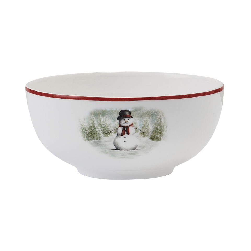 Snowman Enchantment 12-Piece Bone China Dinnerware Set