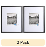 (2 Pack)  16"X20" Black 2 PC Frame Set, Matted for 8"X10" Pictures