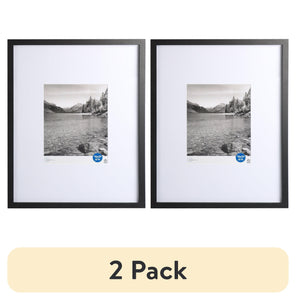 (2 Pack)  16"X20" Black 2 PC Frame Set, Matted for 8"X10" Pictures