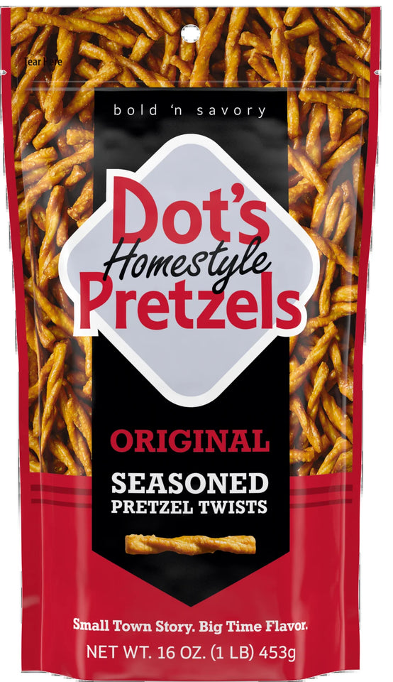(5 Pack) , Original Seasoned Pretzel Twists Snack, 16 Oz Family Size Bag