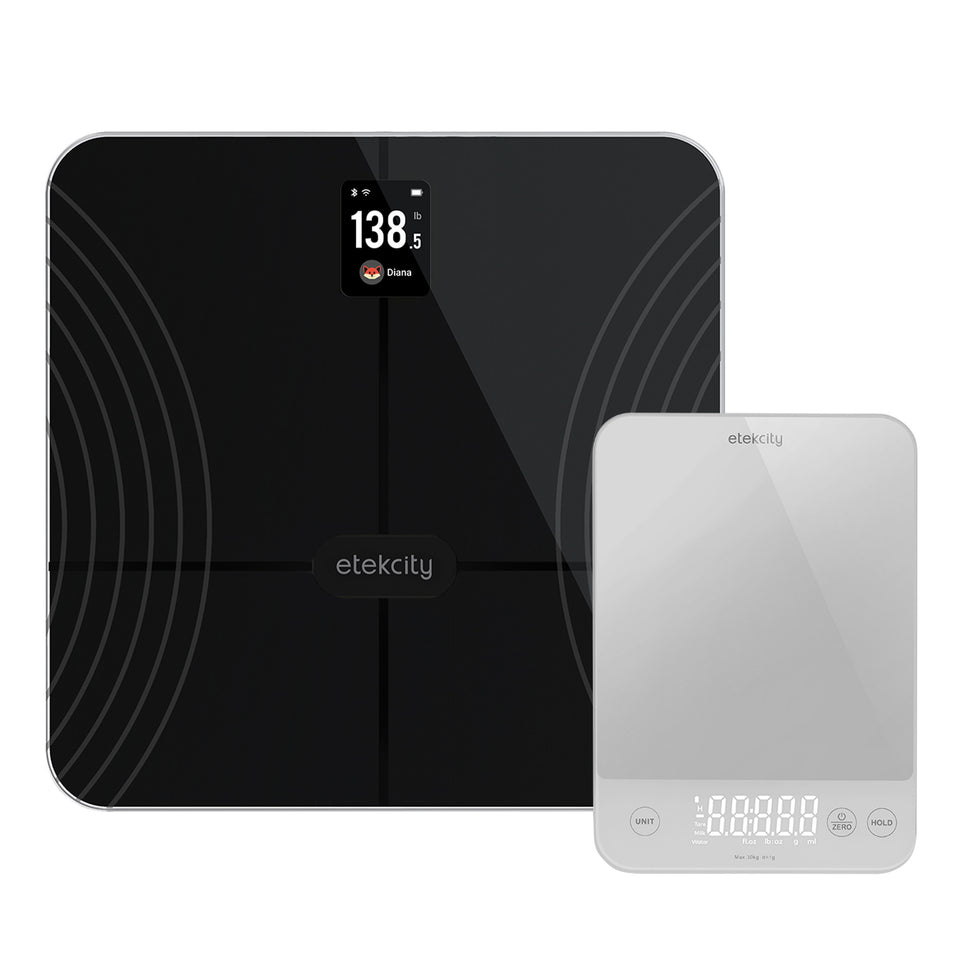Wellness Bundle: Smart Fitness Scale + Kitchen Scale
