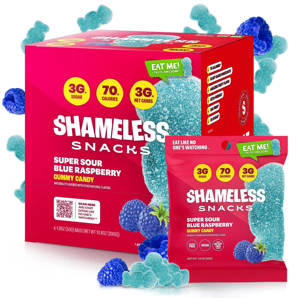 s - Healthy Low Calorie Snacks, Low Carb Keto Gummies (Gluten Free & Non GMO Candy) - 6 Pack Green Apple Blast