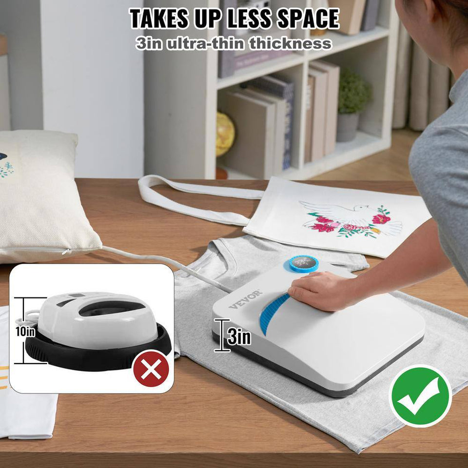 Heat Press 9 X 9 in Portable Easy Press Sublimation Transfer DIY T-Shirt