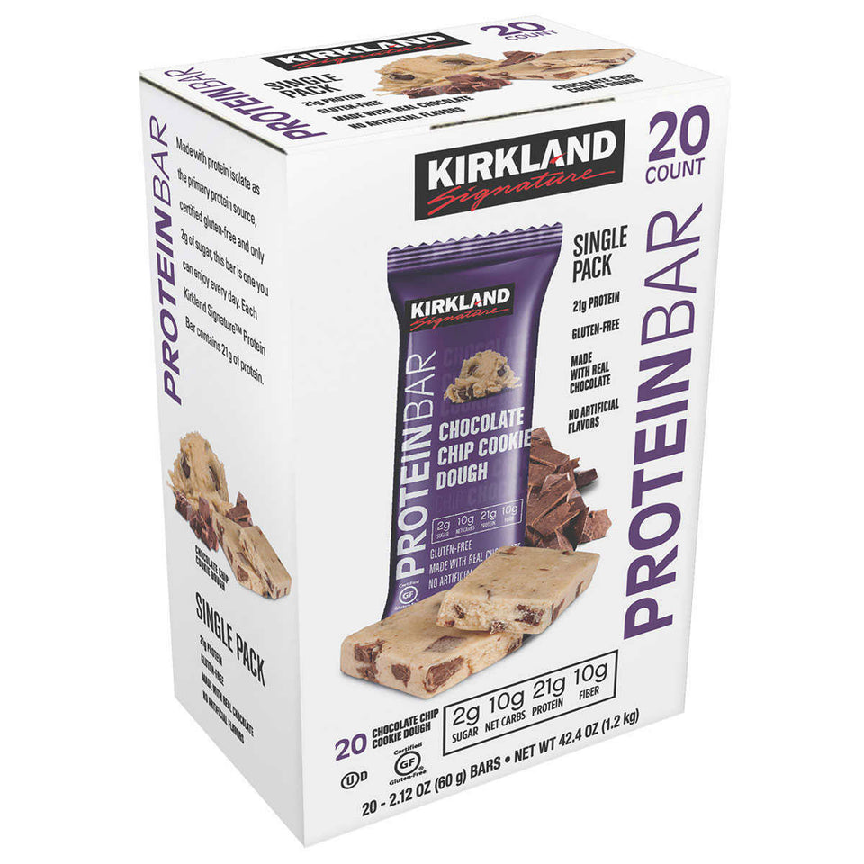 Protein Bars Chocolate Chip Cookie Dough 2.12 Oz., 20-Count