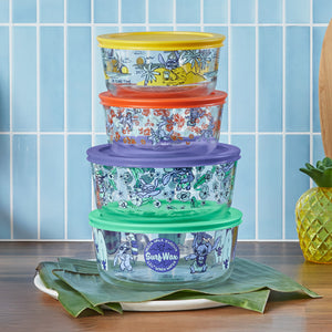 8-Piece Decorated Glass Food Storage Set