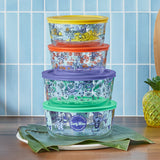 8-Piece Decorated Glass Food Storage Set