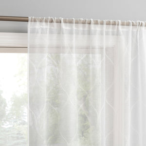Portside Embroidered Trellis Sheer Curtains, 2-Pack