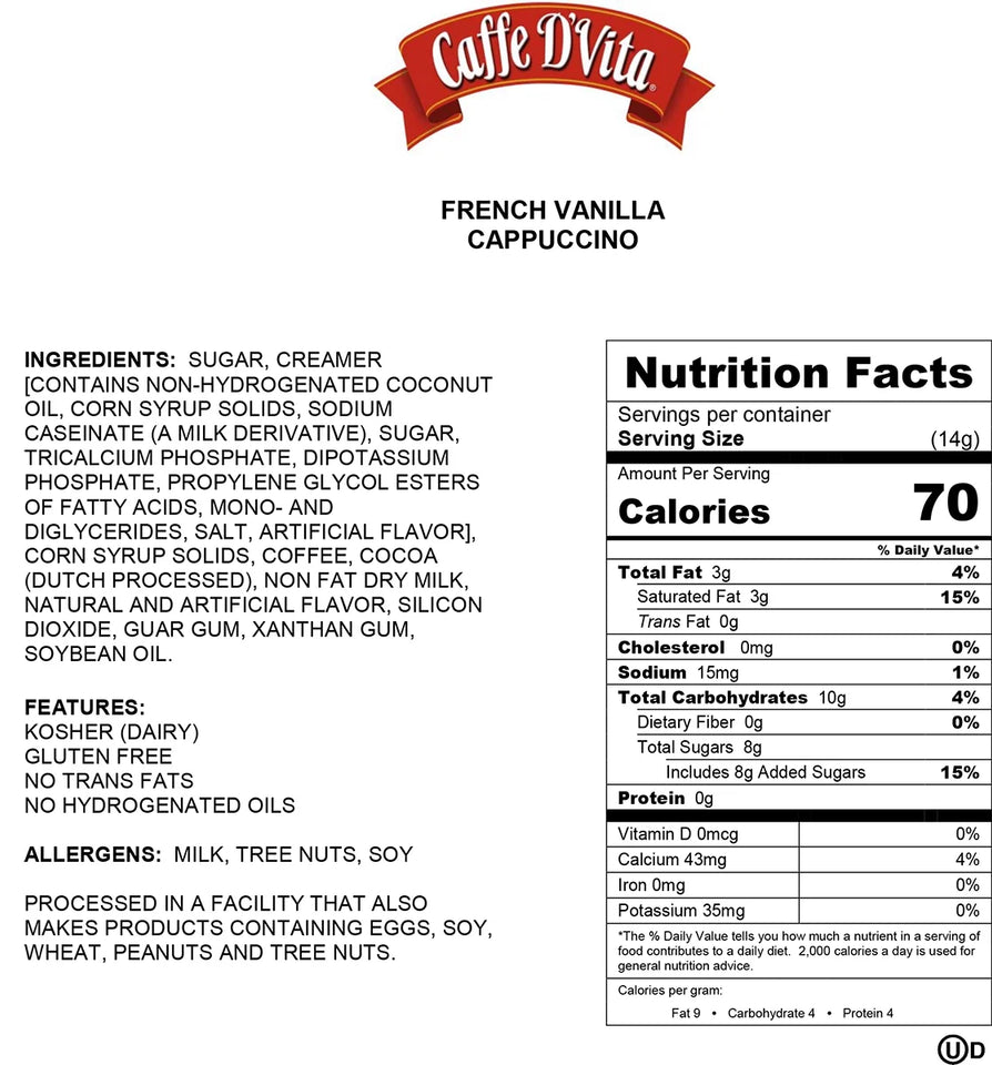 (6 Pack)  French Vanilla Cappuccino, 16 Oz Canister