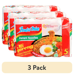 (3 Pack)  Halal-Certified, Original Flavor Mi Goreng Instant Stir Fry Noodles, 15 Oz, 5 Pack Bag