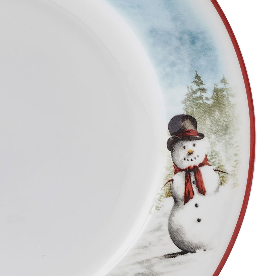 Snowman Enchantment 12-Piece Bone China Dinnerware Set
