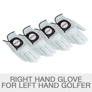 Leather Golf Glove Left Handed, 4-Pack