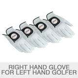 Leather Golf Glove Left Handed, 4-Pack