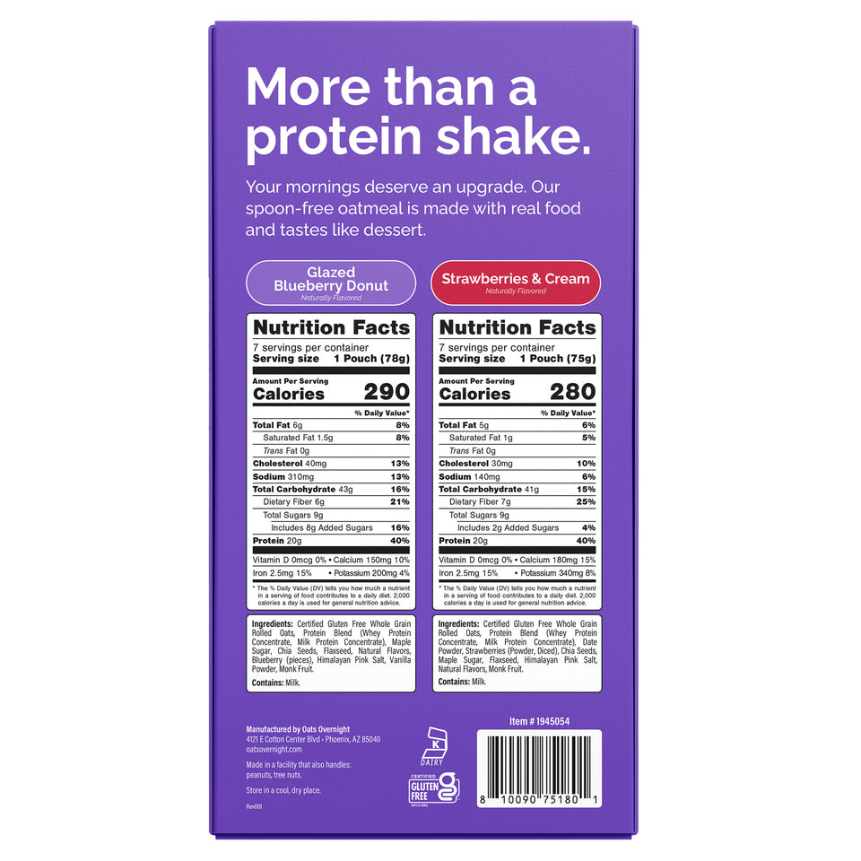 VP, 20G Protein Shake, Blueberry Donut & Strawberries & Cream, 14-Pack
