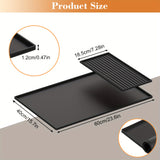 "2-in-1 Silicone Coffee Mat with Raised Edges, 23.6""x15.7"" for Coffee Maker, Espresso Machine, Countertop, Dish Drying Mat (Black)"