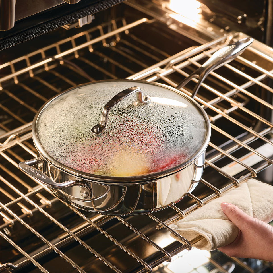 C1 Series Clad Stainless Steel with Scratchdefense Non-Stick Cookware Set, 10-Piece