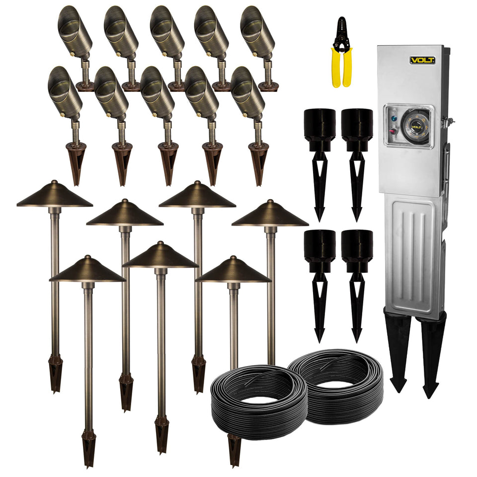 Low age LED Outdoor 17-Light Kit with 150W Transformer