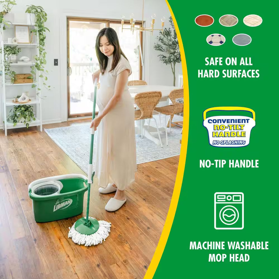 Microfiber Tornado Wet Spin Mop and Bucket Floor Cleaning System with 2 Refills